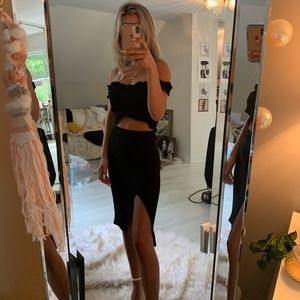 Midi skirt with slit